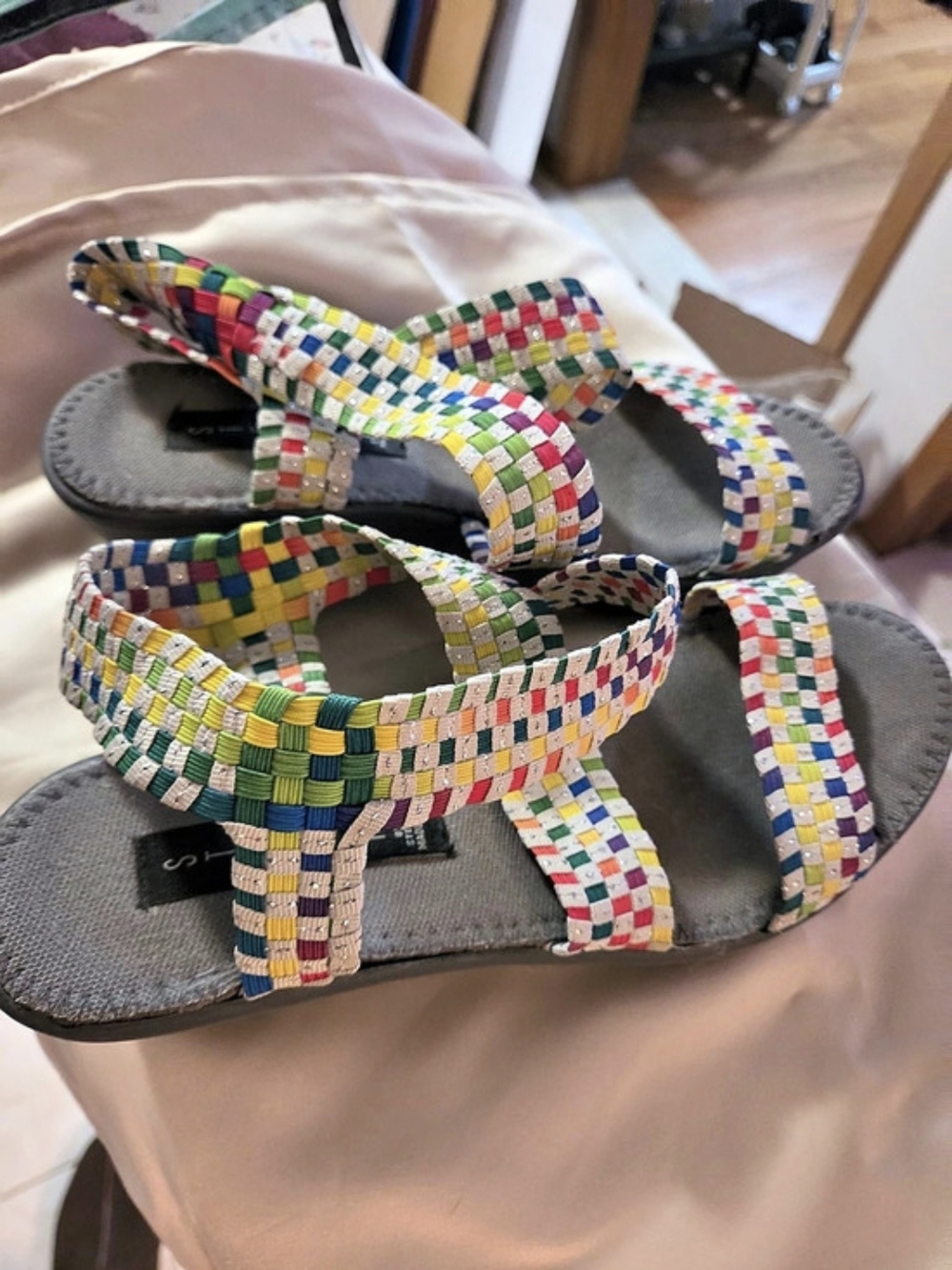 Steve Madden Multicolor Woven Platform Sandals